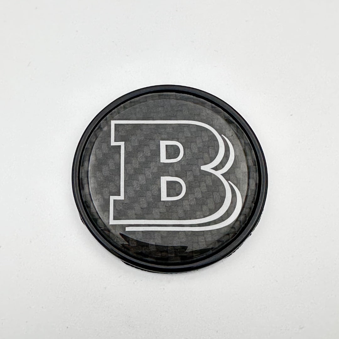 Brabus badge logo emblem 55mm 2-component grey metal for hood trunk fo –  Kubay Carbon Company