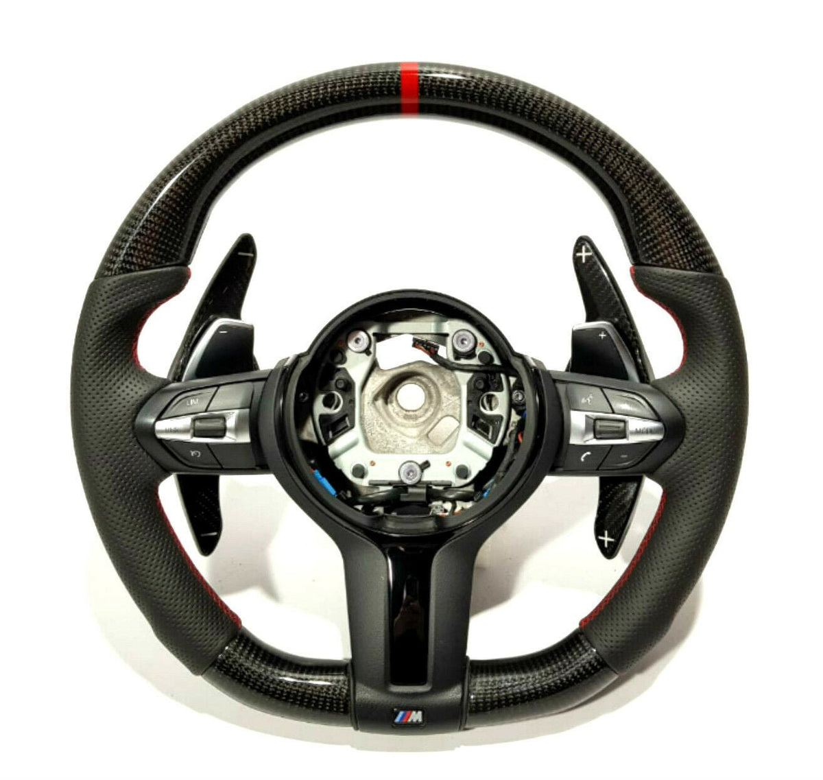 BMW F15 F30 M Style Steering Wheel Carbon Fiber Leather Paddle