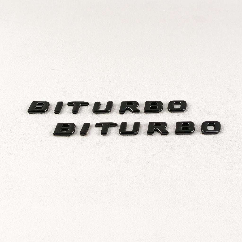 Conjunto de insignias con logotipo lateral Brabus BITURBO de metal negro para Mercedes-Benz W463A Clase G