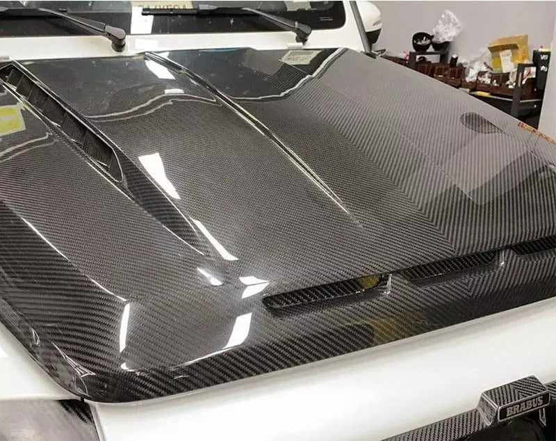 Carbon fiber hood bonnet with liner and ventilation grills for Mercedes-Benz W463A W464 G Wagon G63 G550 2018+