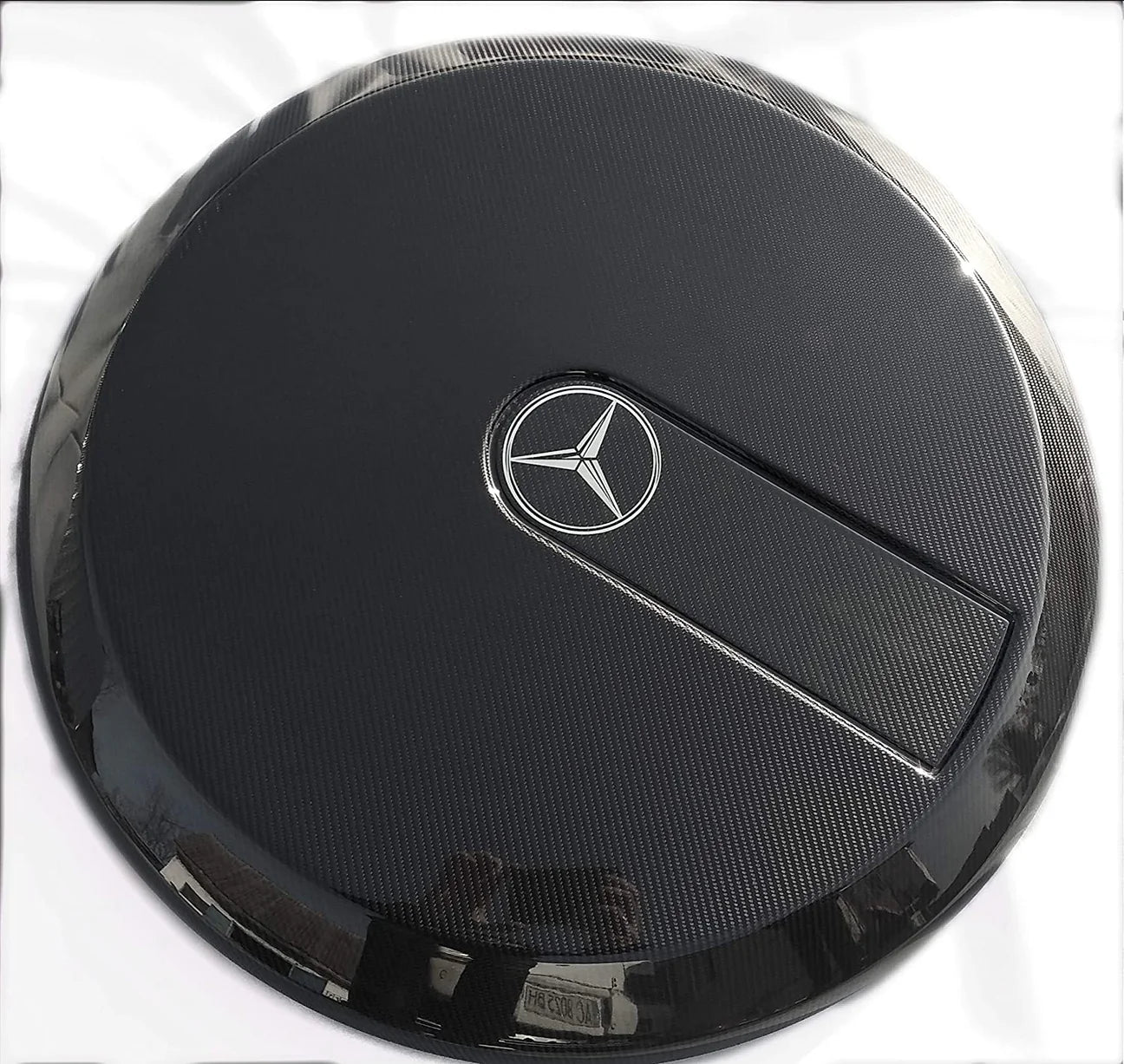 Carbon fiber rear spare tire wheel cover badge emblem with Mercedes logo for W463 W463A W464