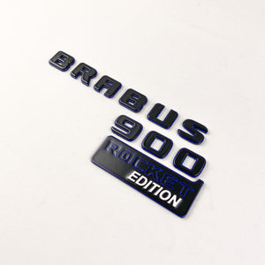Conjunto de insignias de emblemas azules de metal Brabus 900 ROCKET edición para Mercedes-Benz Clase G W463A