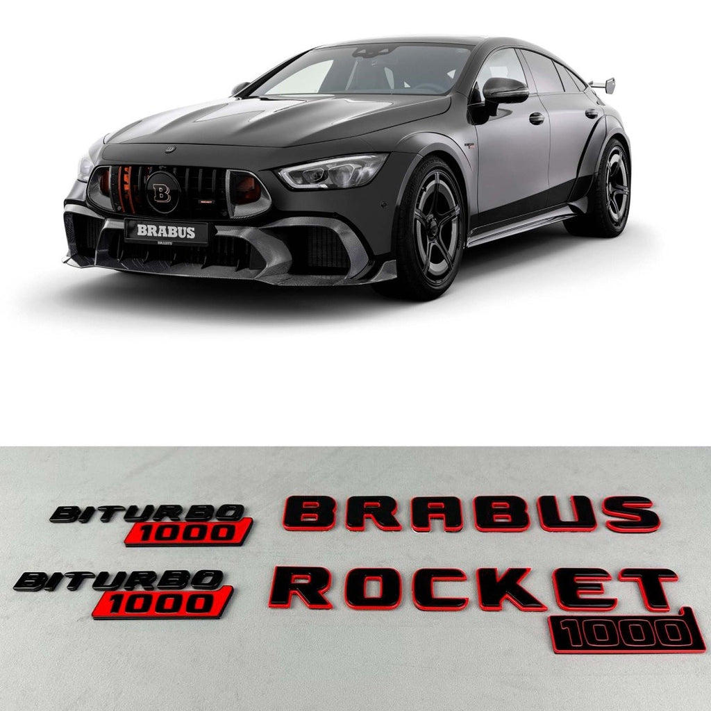 Metal Brabus Rocket 1000 "1 of 25" emblems set for Mercedes-Benz AMG GT 63 S E Performance