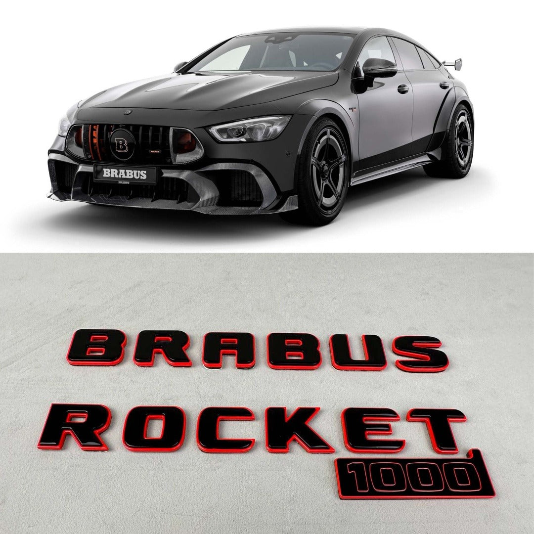 Mercedes Brabus Trunk Emblem Badge Silver Torn Metal Effect, Metal Emblems, Accessories