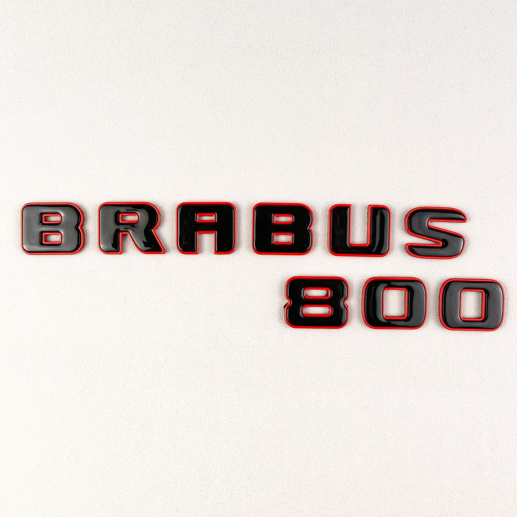 Conjunto de insignias de emblemas Brabus 800 de metal ROJO para Mercedes-Benz Clase G W463 W463A W464