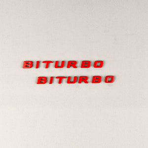 Red Metal Brabus BITURBO Side logo badge set for Mercedes-Benz W463A W464 G-Class