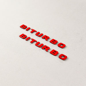 Red Metal Brabus BITURBO Side logo badge set for Mercedes-Benz W463A W464 G-Class