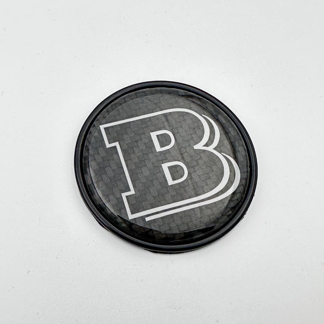 2-component GREY metallic carbon Brabus badge logo emblem 55mm for hood trunk Mercedes-Benz W463 W463A W464 G-Class