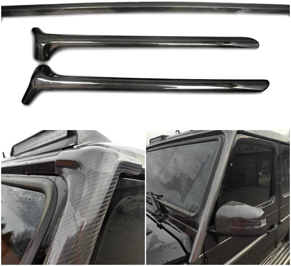 3 pcs Front window A-Pillar carbon cover trim frame for Mercedes W463 G Wagon