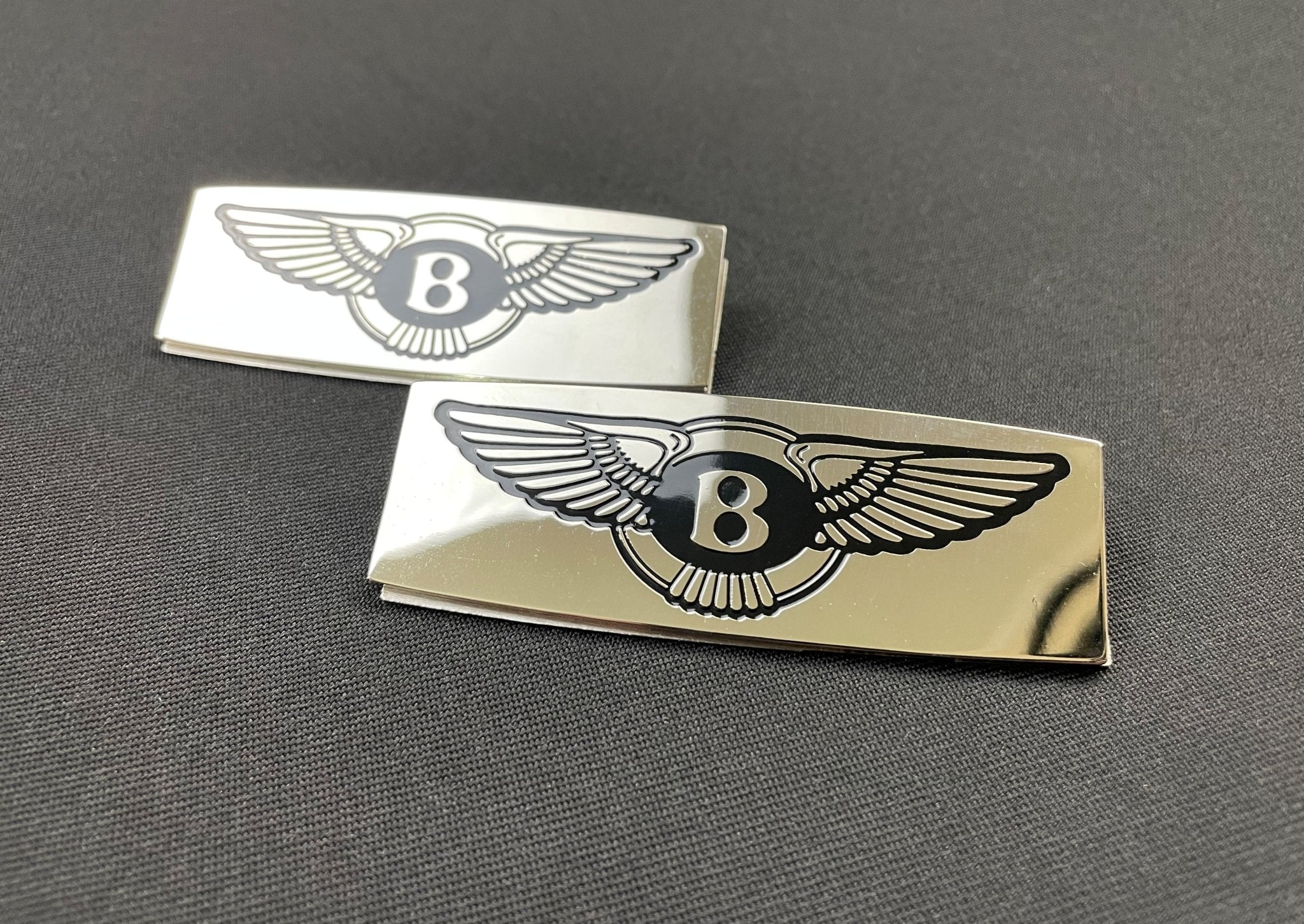 Bentley Any Model Metal Chrome Glossy Floor mats Badges Emblems Logo 2 pcs