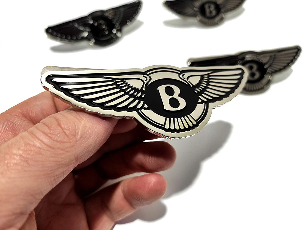 Bentley Bentayga Continental Spur Style Metal Cromo Brillante Asientos Insignia Emblema Logo 4 piezas Interior
