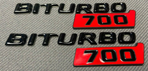 Biturbo 700 Metallic Emblem Logo Badges 16 pcs Set for Mercedes W463 W463A G-Wagon