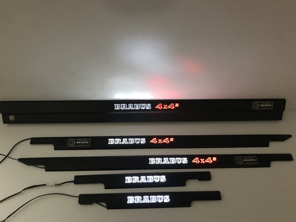 Brabus 4x4 Squared Limited LED Illuminated Door Sills 4 or 5 pcs white and red for Mercedes-Benz G-Class W463