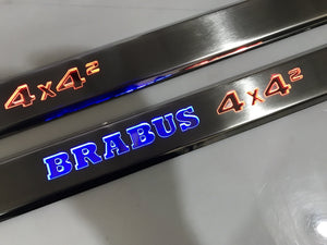 Brabus 4x4 LED Illuminated Door Sills 4 or 5 pcs blue and orange for Mercedes G-Class W463