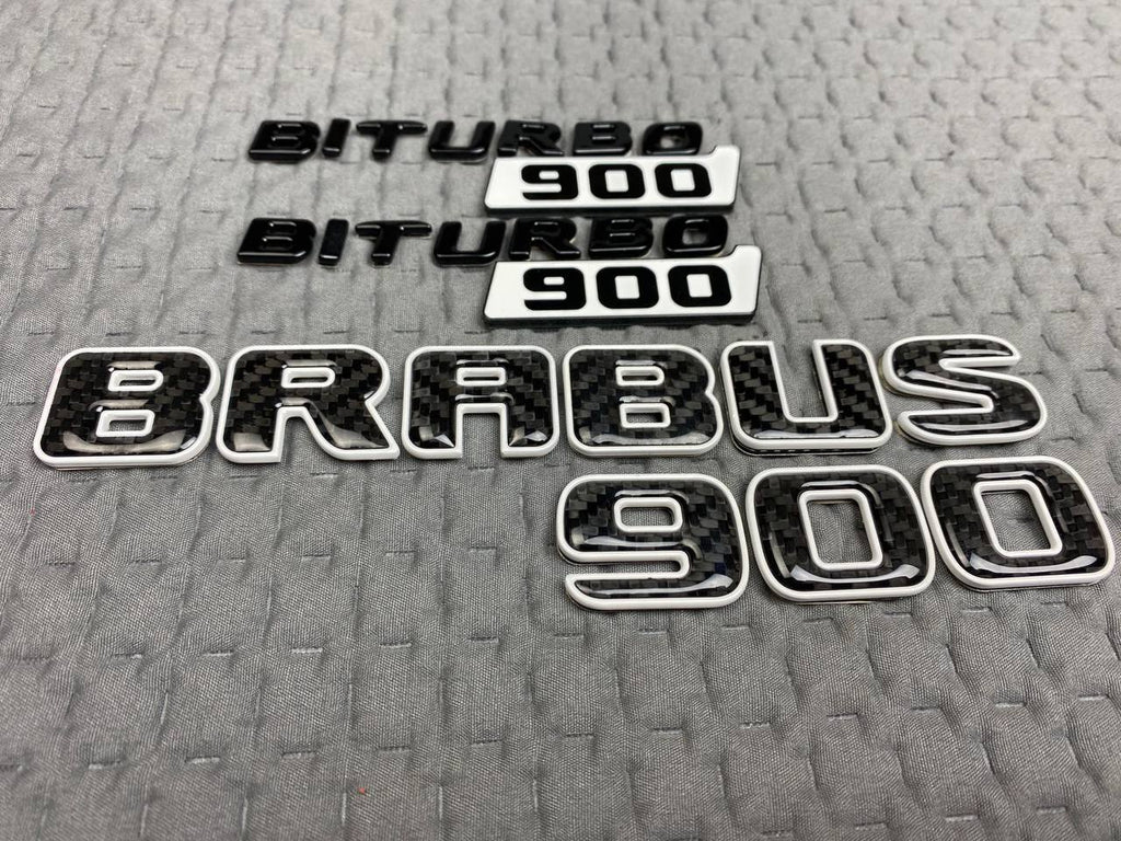 Brabus 700 800 900 XLP superwhite carbon metallic emblems logo badges set for Mercedes-Benz W463 W463A