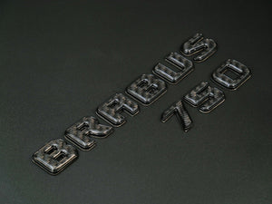 Brabus 750 emblem logo BLACK metallic with carbon for Mercedes-Benz W463A W464 G-Wagon, AMG SL 63