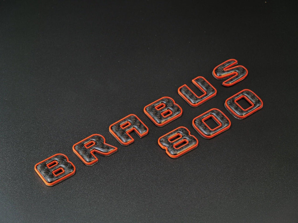 Brabus 800 emblem logo orange metallic with carbon for Mercedes-Benz W463 W463A W464 G-Class