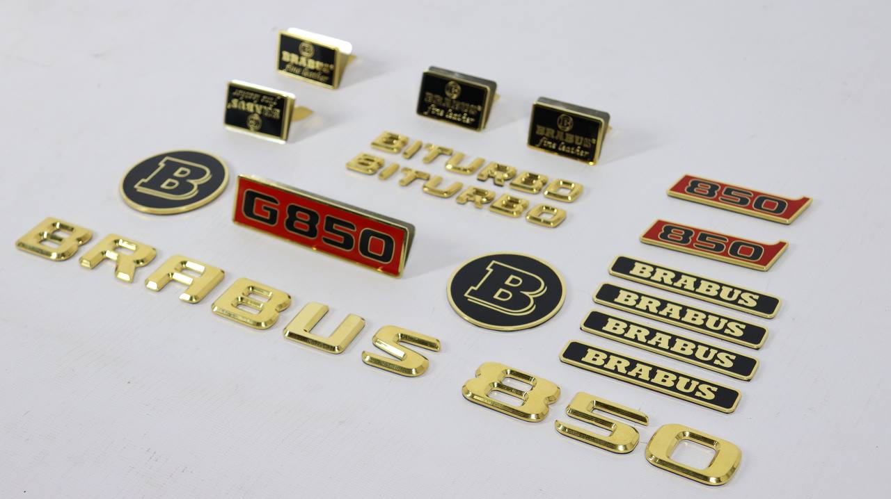 Brabus 850 golden badges stickers emblems logo set for Mercedes-Benz W –  Kubay Carbon Company