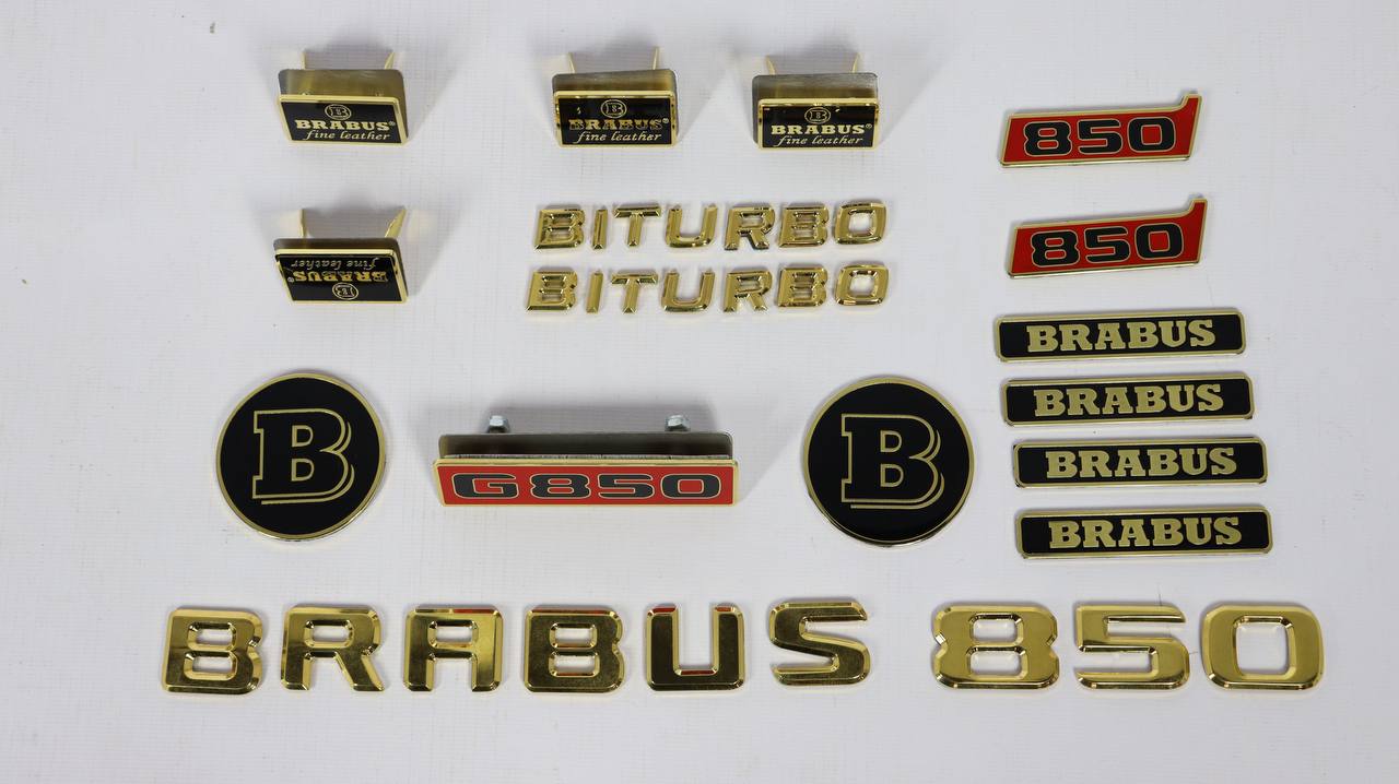 Brabus 850 golden badges stickers emblems logo set for Mercedes-Benz W463 G-Class