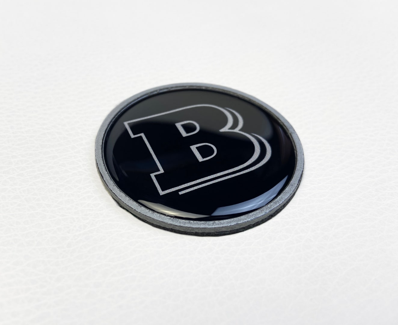 Brabus badge logo emblem 55mm 2-component grey metallic for hood trunk for Mercedes-Benz G-Wagon G-Class W463 W463A
