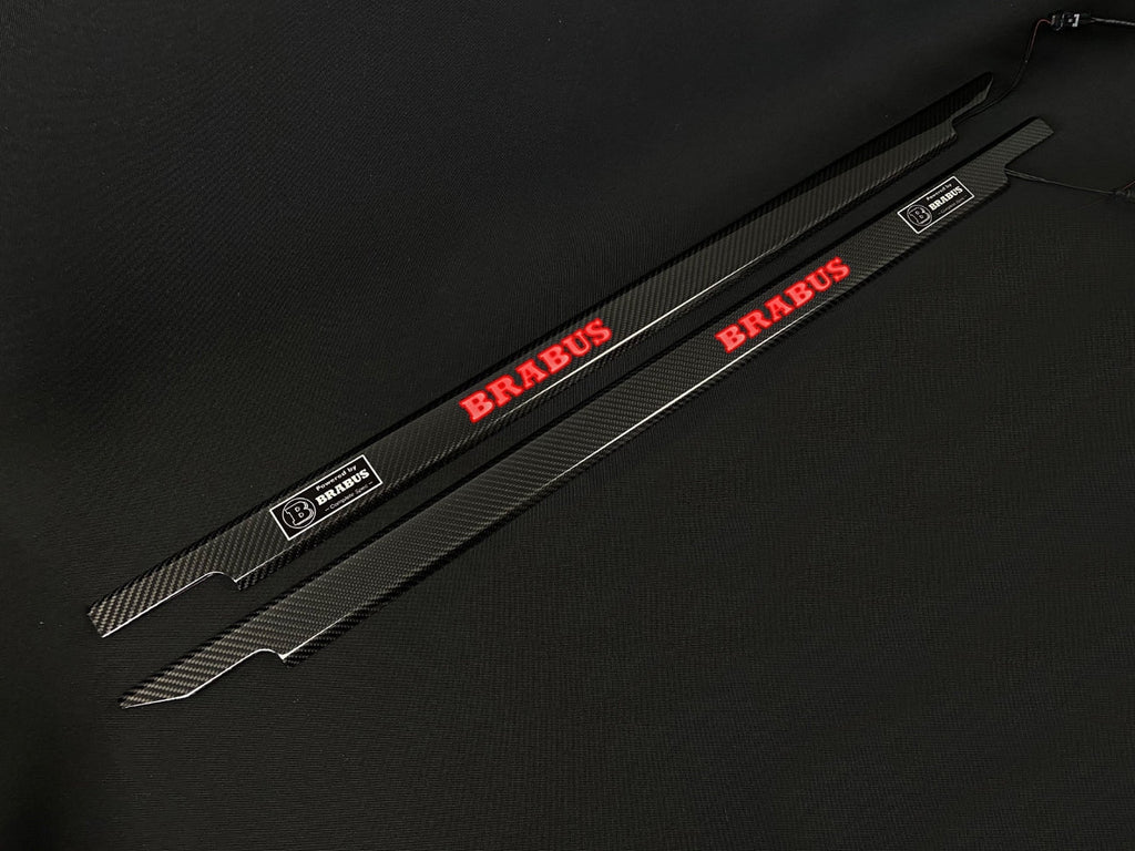 Brabus Door Sills 2 pcs Carbon fiber Red LED Illuminated for Mercedes-Benz G W463 3-door G-Class