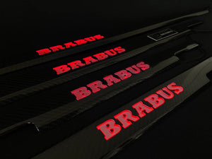 Brabus Umbrales de puerta 4 piezas Fibra de carbono LED rojo iluminado para Mercedes-Benz G W463