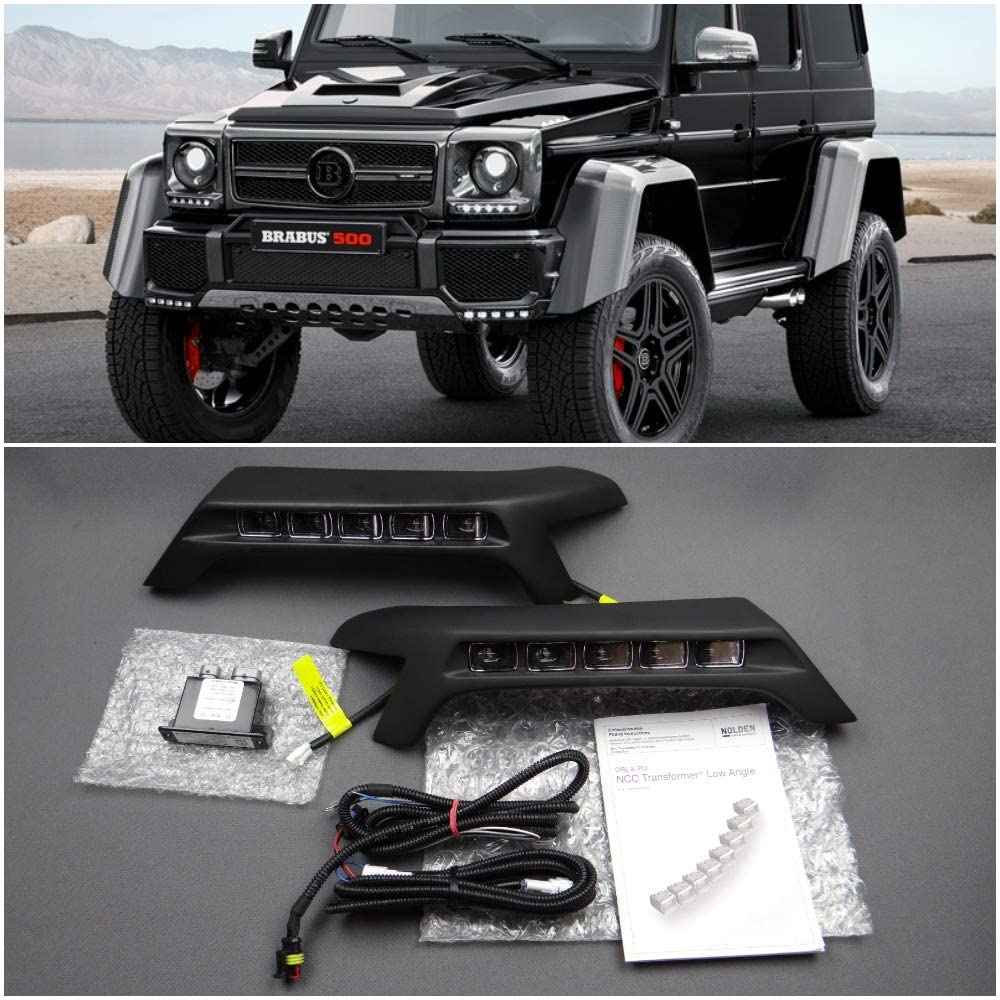 Brabus front AMG bumper fiberglass lip spoiler with LEDs for 4x4 Squared Mercedes W463 G Wagon