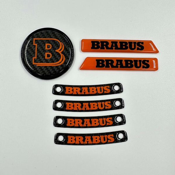 Brabus badge logo emblem 55mm 2-component grey metal for hood