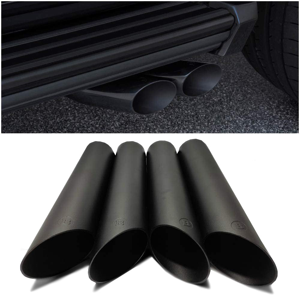 Puntas de tubos de escape Brabus de acero inoxidable negro mate 4 piezas para Mercedes-Benz W463A / W463