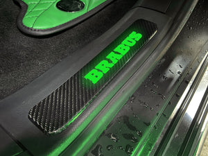 Brabus style Carbon Fiber Door Sills LED green illuminated for Mercedes-Benz w463a w464 G Wagon
