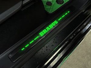 Alféizares de puerta de fibra de carbono estilo Brabus con iluminación LED verde para Mercedes-Benz w463a w464 G Wagon