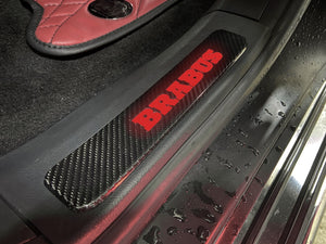 Alféizares de puerta de fibra de carbono estilo Brabus con iluminación LED roja para Mercedes-Benz w463a w464 G Wagon