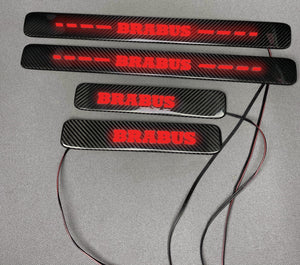 Brabus style Carbon Fiber Door Sills LED red illuminated for Mercedes-Benz w463a w464 G Wagon