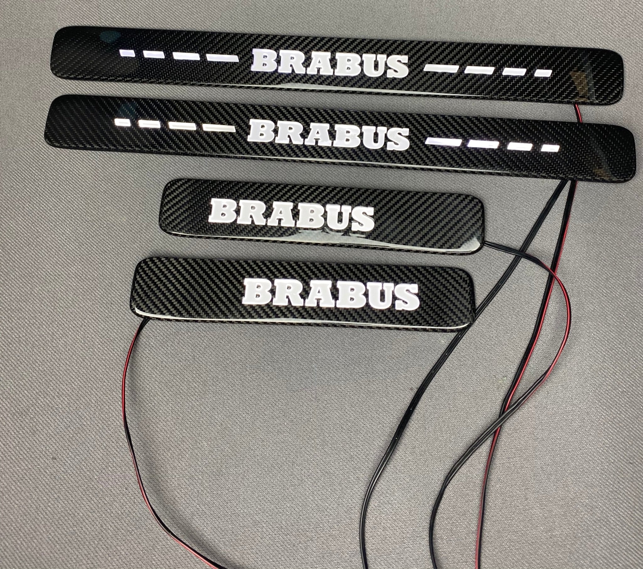 Brabus style Carbon Fiber Door Sills LED white illuminated for Mercedes-Benz w463a w464 G Wagon