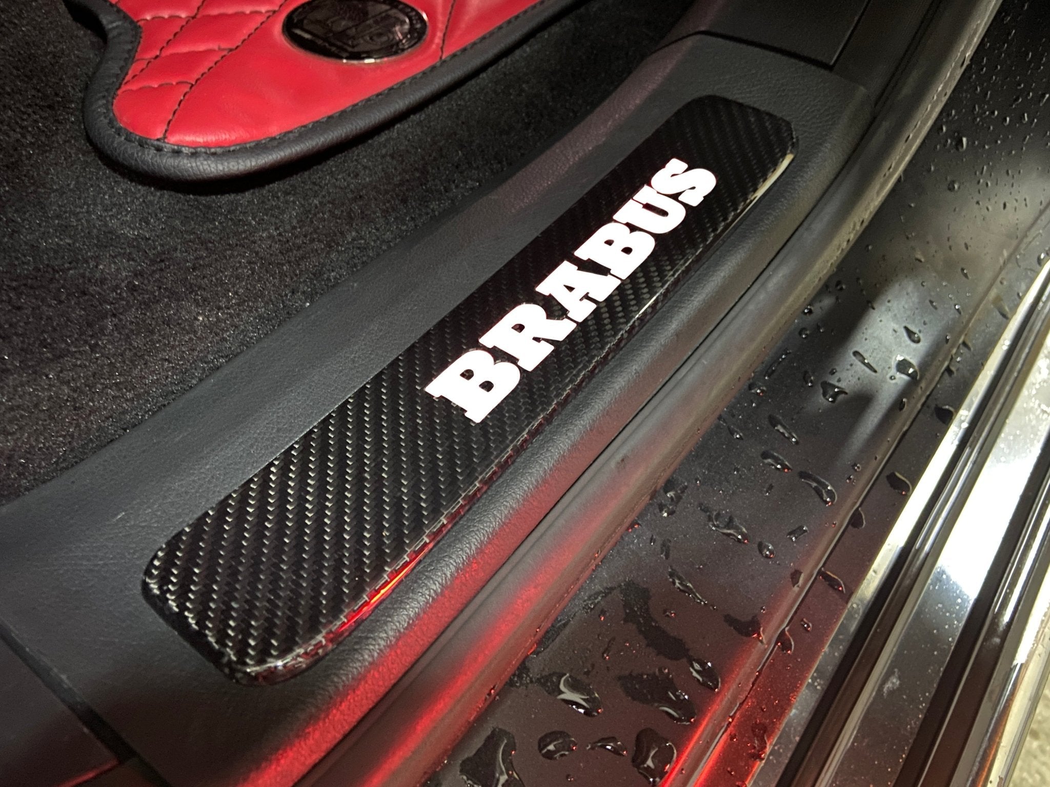 Brabus style Carbon Fiber Door Sills LED white illuminated for Mercedes-Benz w463a w464 G Wagon