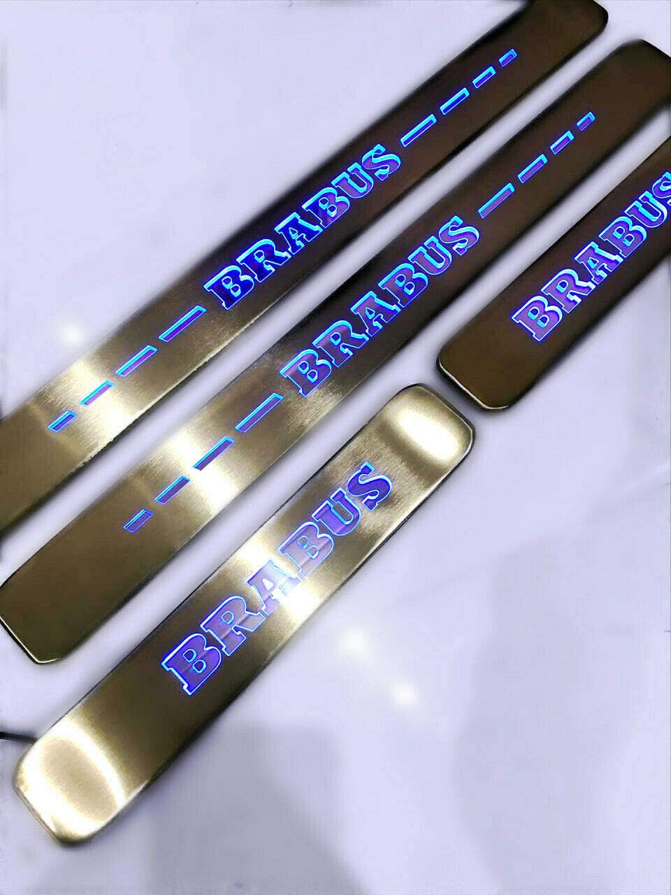 Brabus style Door Sills Metal Blue LED Illumination 4 pcs for Mercedes-Benz G-Wagon w463a w464