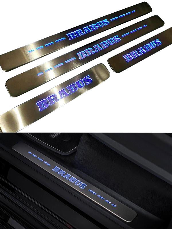 Brabus style Door Sills Metal Blue LED Illumination 4 pcs for Mercedes-Benz G-Wagon w463a w464