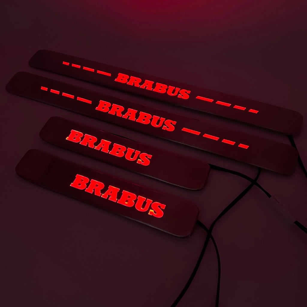 Einstiegsleisten im Brabus-Stil, Metall, rote LED-Beleuchtung, 4 Stück, für Mercedes-Benz G-Wagon W463a W464