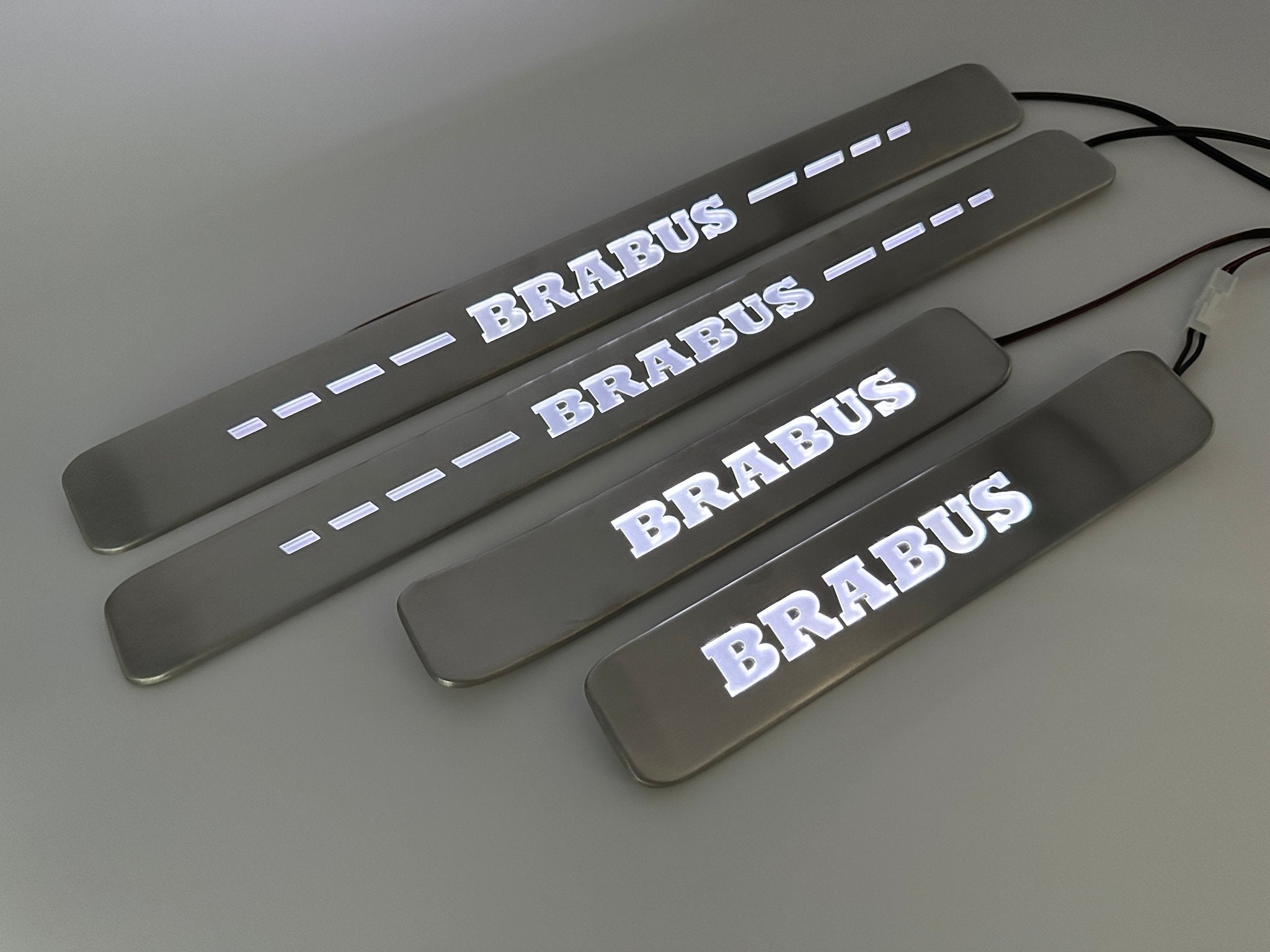 Brabus style Door Sills Metal White LED Illumination 4 pcs for Mercedes-Benz G-Wagon w463a w464