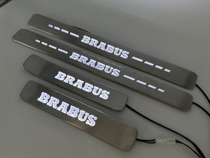 Umbrales de puerta estilo Brabus Metal iluminación LED blanca 4 piezas para Mercedes-Benz G-Wagon w463a w464