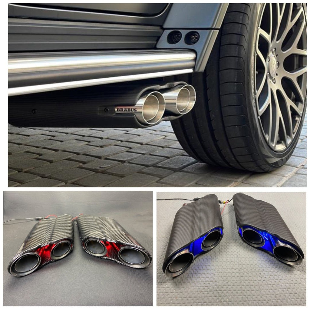 Tubos de escape silenciadores estilo Brabus Rocket Edition para Mercedes-Benz W463A W464 Clase G