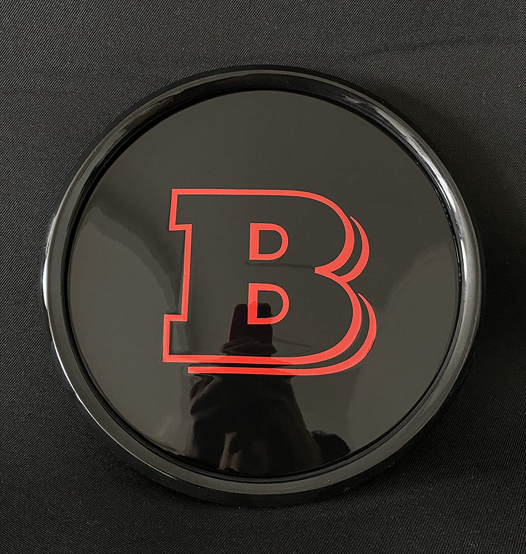 2-component metal carbon yellow Brabus badge logo emblem 55mm for hood –  Kubay Carbon Company