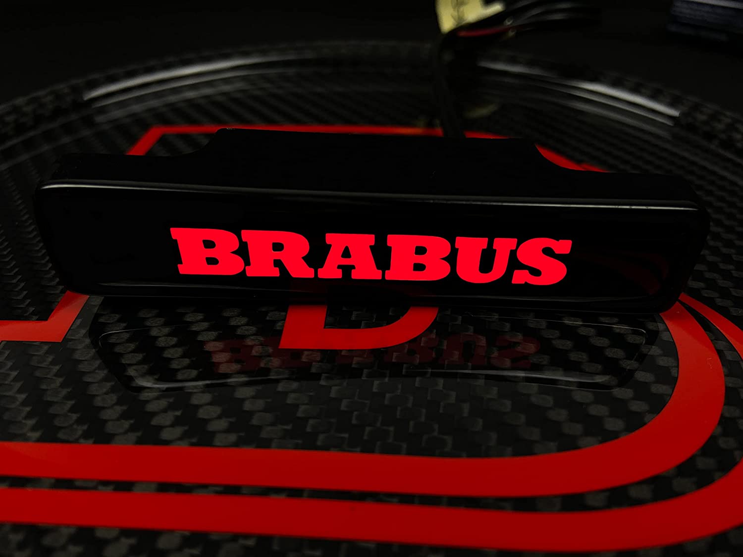 Brabus style Front Grille Gloss Badge Red Sign for MB W463A W464 G-Cla –  Kubay Carbon Company