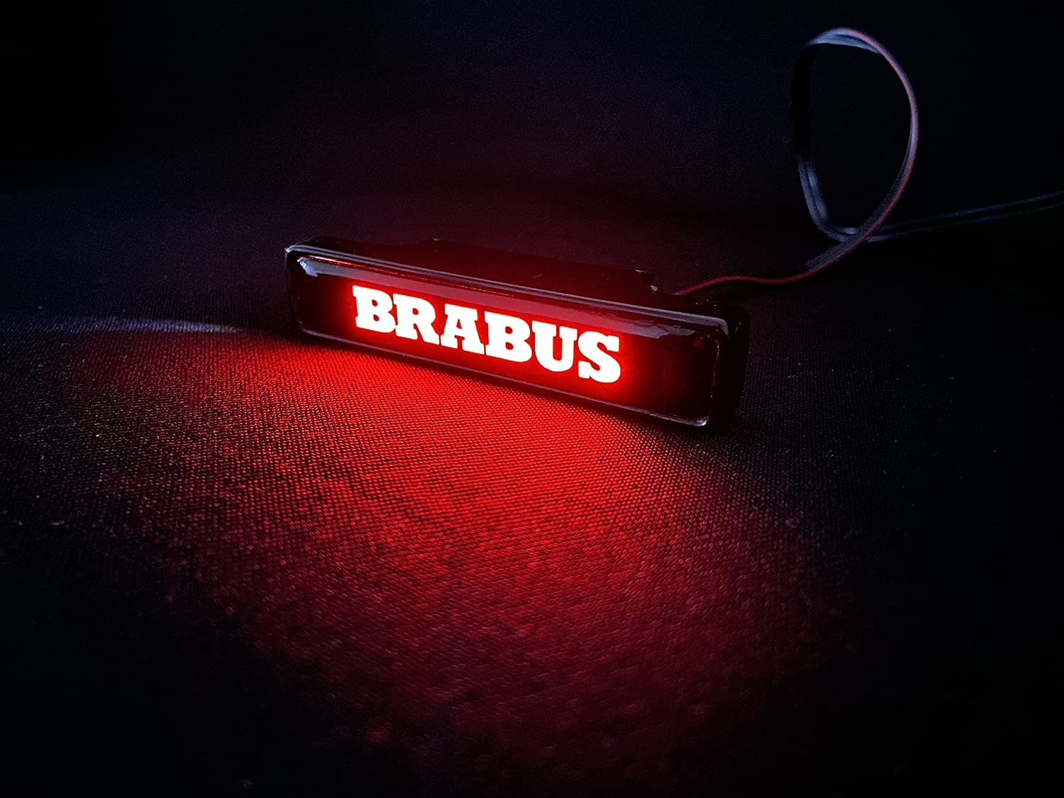 Brabus style Front Grille Red LED Illuminated Logo Badge Emblem