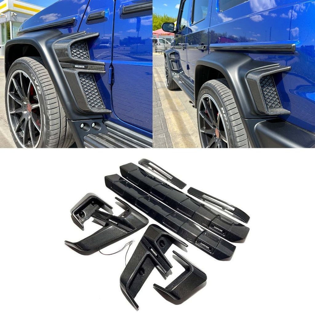 Brabus Widestar Style Carbon Fiber Body Kit Insertions with front and rear diffusers 10 pcs for Mercedes-Benz G-Wagon G-Class W463A W464 G63 G500