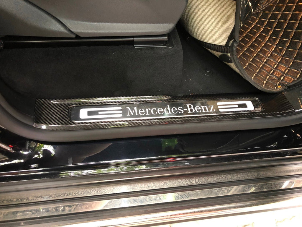 Cubiertas de umbral de puerta de fibra de carbono para Mercedes-Benz W463A W464 Clase G 4 piezas