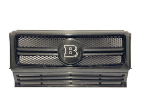 Parrilla frontal de fibra de carbono, insignia gris, logotipo Brabus para Mercedes-Benz G-Wagon Clase G W463