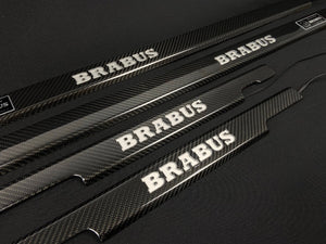 Umbrales de puerta Brabus con iluminación LED de fibra de carbono 4 piezas para Mercedes-Benz G W463