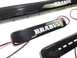 Umbrales de puerta Brabus iluminados con LED de fibra de carbono 5 piezas para Mercedes-Benz W463A W464 Clase G