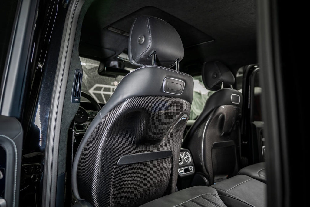 Embellecedor interior de cubierta trasera de asiento de fibra de carbono para Mercedes Clase G W463A